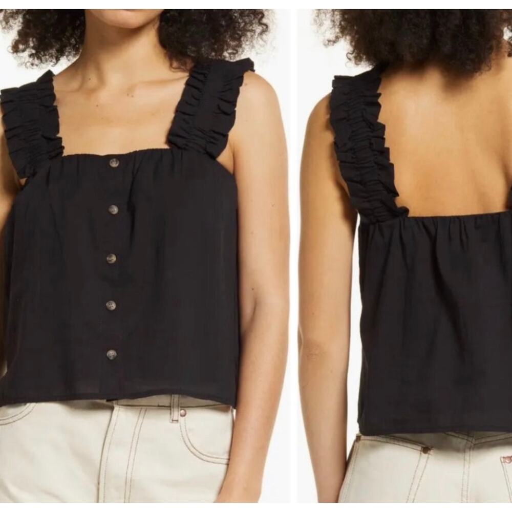 Treasure & Bond Black Ruffle Tank size Small NWT